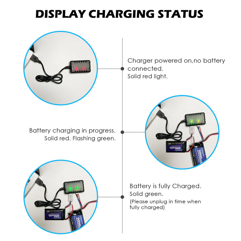 Load image into Gallery viewer, 2S 1 to 2 7.4V 1A Battery Charger XH-3P Connector Compatible with 7.4V RC Battery