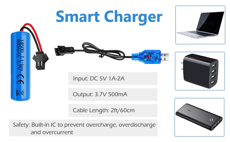 Load image into Gallery viewer, 3.7V 800mAh Li-ion Battery with SM-2P Plug Compatible with E35 DE38 DE40 DE50 DE55 TB202 TM141 Toy Cars