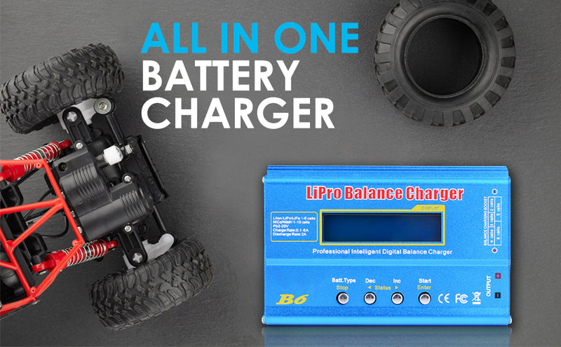 Load image into Gallery viewer, B6 Balance Charger 80W 6A RC Battery Charger for LiPo/Li-ion/Life Battery (1-6S) NiMH/NiCd (1-15S)/Pb Batteries Professional RC Hobby Batteries Balance Charger Discharger with AC Power Adapter