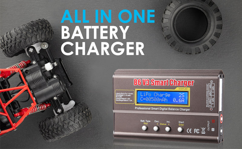 Load image into Gallery viewer, B6 V3 Balance Charger 80W 6A RC Battery Charger for LiPo/Li-ion/LiHv/Life Battery (1-6S) NiMH/NiCd (1-15S)/Pb Batteries Professional RC Hobby Batteries Balance Charger Discharger with AC Power Adapter