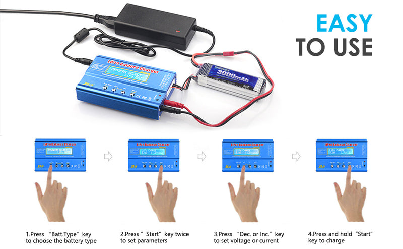 Load image into Gallery viewer, B6 Balance Charger 80W 6A RC Battery Charger for LiPo/Li-ion/Life Battery (1-6S) NiMH/NiCd (1-15S)/Pb Batteries Professional RC Hobby Batteries Balance Charger Discharger with AC Power Adapter