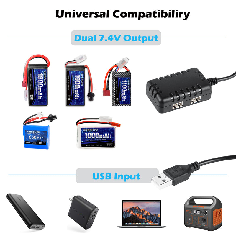 Load image into Gallery viewer, 2S 1 to 2 7.4V 1A Battery Charger XH-3P Connector Compatible with 7.4V RC Battery