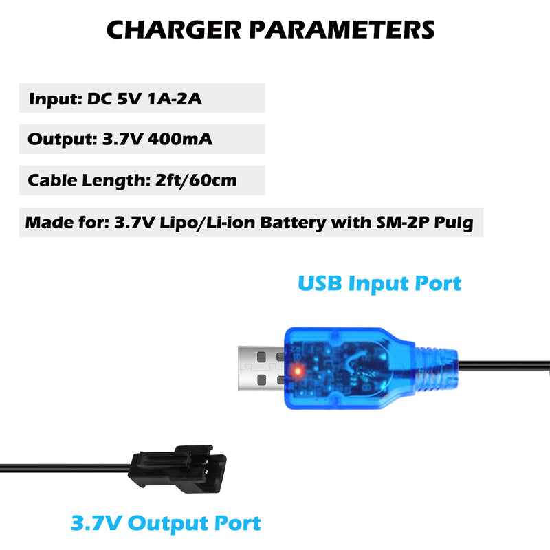 Load image into Gallery viewer, SM2P 3.7V Charger Cable 1S USB Battery Charger with SM-2P Connector