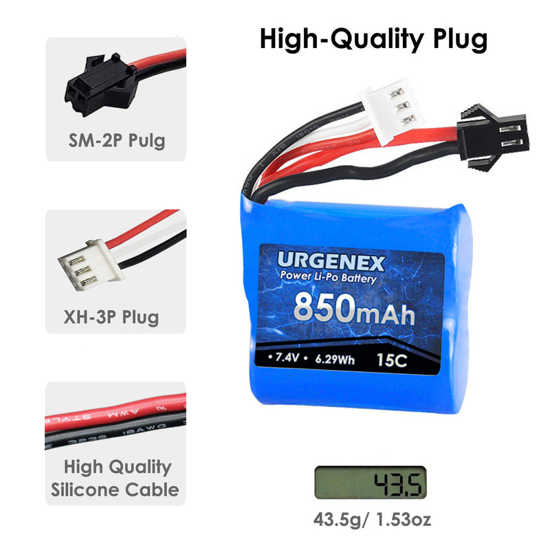 Load image into Gallery viewer, Skytech H100 H102 RC Boats Battery - 850mAh 7.4V with SM-2P Plug