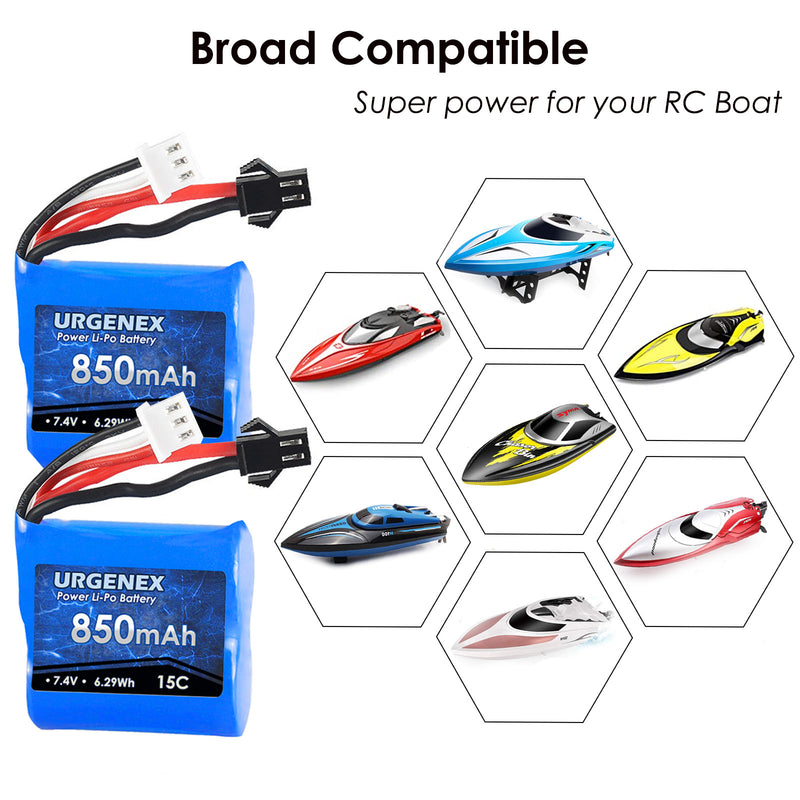 Load image into Gallery viewer, Skytech H100 H102 RC Boats Battery - 850mAh 7.4V with SM-2P Plug