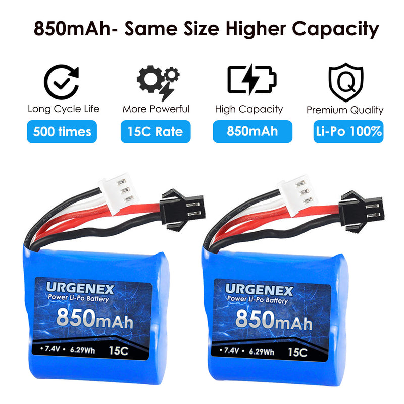 Load image into Gallery viewer, Skytech H100 H102 RC Boats Battery - 850mAh 7.4V with SM-2P Plug