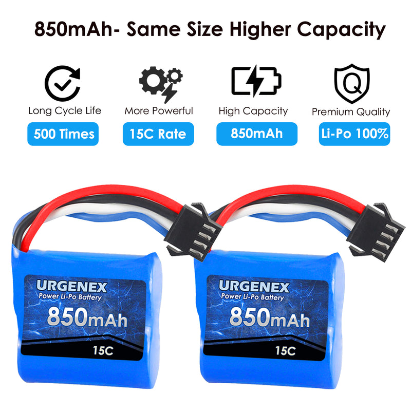 Load image into Gallery viewer, UDI001 UDI008 RC Boats Battery - 850mAh 7.4V with SM-4P Plug