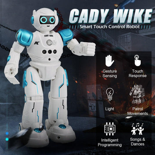 JJRC CADY WIKE Smart RC Robot for Kids, Gesture Sensing & Touch Control Remote Control Toy Robot with Patrol Movement, Singing & Dancing, Gift for Kid