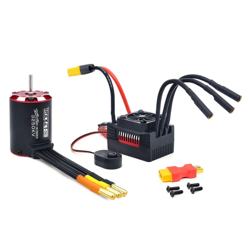 Waterproof RC Brushless Motor 4 Pole Supersonic 3650 3250KV Motor with 3.175mm Shaft with 45A ESC for 1/10 RC Off-Road Truck