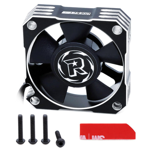 Surpass Motor Cooling Fan 21000RPM RC Heatsink 35mm ESC Cooling Fan for RC Car 1/8 1/10 1/12 Scale 42mm Brushless Motor (Black+Silver)