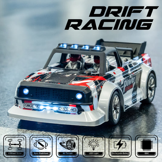 GUOKAI  Drift racing car 2.4G Remote control 4 Wheel Drive All Terrain with Led Light