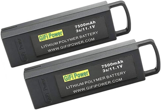 11.1V High Capacity Replacement Drone Battery 7500mAh For YUNEEC Q500 / Q500+ / Q500+PRO / Q5004K / Yuneec Q500 4K Typhoon  RC Drone--2Pcs Black