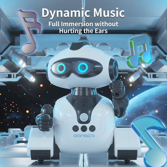 Intelligent Interactive Robot Toy for Kids - Remote Control Robot with Gesture Sensing, Smart Programming, Touch Interaction, Voice Recording & Music, Flexible 360° Movement STEM Toy