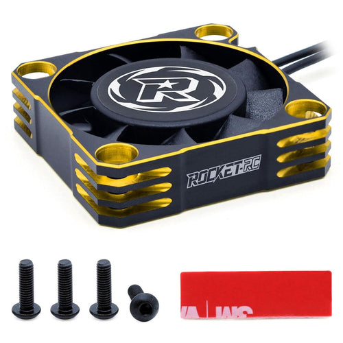 ocket V2 40mm Motor Cooling Fan 16000RPM Heatsink 3Color for 1/8 1/10 RC Car Gold Black Motor Surpass Hobby