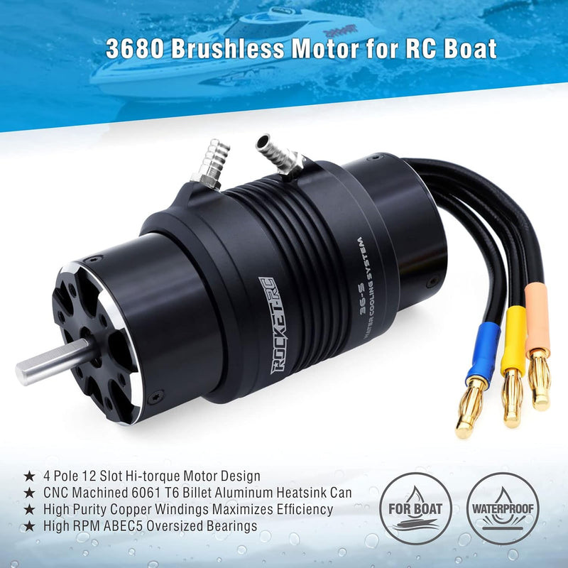 Load image into Gallery viewer, 3680 880KV Brushless RC Boat Motor Hobby Brushless Motor 4Pole Design Replacement Boat Parts (880kv)

