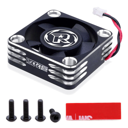 30mm RC Cooling Fan,28000RPM ESC Cooling Fan for 1/8 1/10 1/12 RC Car Turbo Esc A3 (Silver Black)