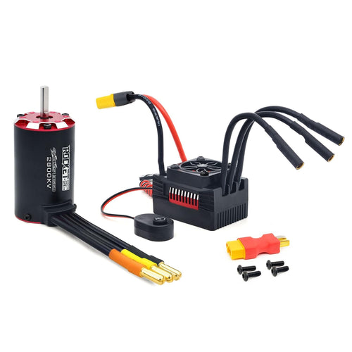 RC Car Brushless Motor,3660 2800kv Supersonic Brushless Motor with Waterproof 80A ESC Combo Set for 1/10 Remote Control Car