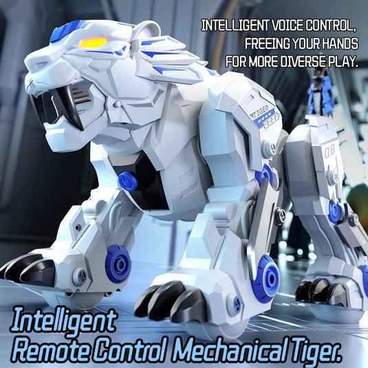 JJRC R38 Smart RC Mechanical Tiger Robot, Voice & Gesture Control with Bionic Moves, Dancing, Music & LED , Interactive STEM Gift for Kids