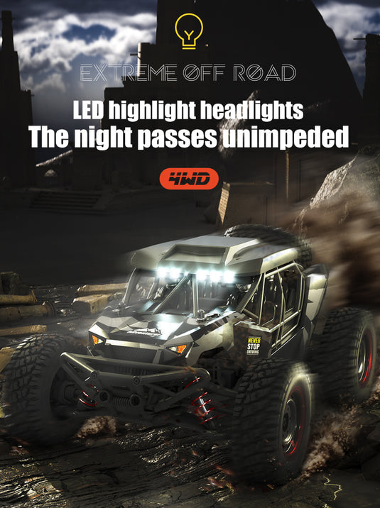 JJRC Remote 2.4G control high-speed car Pull off-road vehicles with LED highlight headlight Carbon brush magneto Strong power output