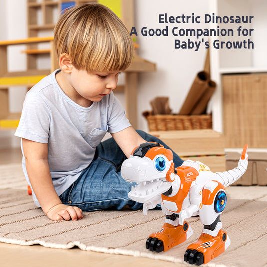 JJRC Smart RC Mecha Dinosaur for Kids, Remote Control Intelligent Robotic Dinosaur with Cool Mist Spray, Gesture Sensing, LED Lights & Music, Programmable STEM Dinosaur Toy