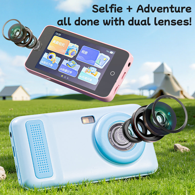 Load image into Gallery viewer, AI Smart Camera for Kids - Intelligent Learning Camera with AI Object Recognition, Voice Q&amp;A, Dual Selfie Lens &amp; Beauty Filter, Educational STEM Toy with Background Replacement

