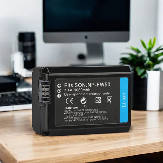 NP-FW50 7.4V Digital Battery 1080mAh Compatible With Sony A6000 A6400 A6300 A6500 A7 A7II A7RII A7SII A7S A7S2 A7R NPFW50 Cameras Batteries，1pcs