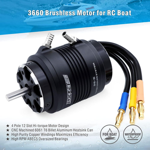 3660 1800KV Brushless RC Boat Motor Surpass Hobby Brushless Motor 4Pole Design Replacement Boat Parts(1800kv-6500kv)