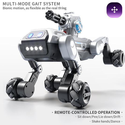 JJRC 8WD RC Robot Dog Toy, Programmable Mecha Dog with Remote Control, Touch Interaction, LED Lights & Music for Kids