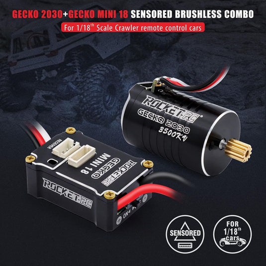 Brushless Motor and Mini 18 ESC Combo Set for TRX4M 1/18 Crawler Car Gecko 2030 Sensored 3500KV Upgrades