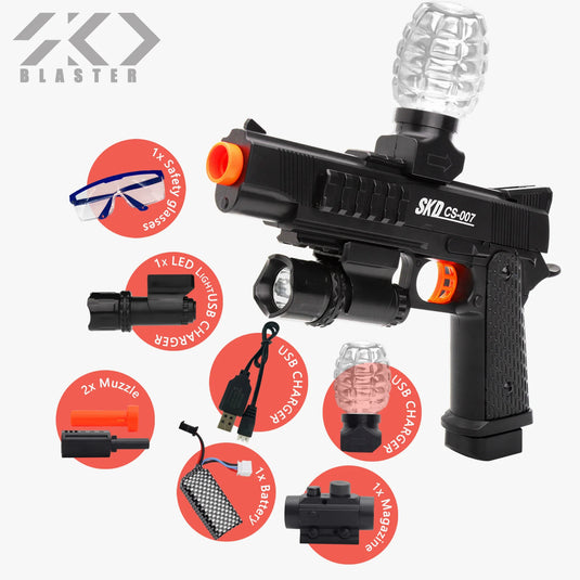 SKD Blaster M1911 Gel Ball Blaster Ammo Gun Pistol Splatter Ball Gun with Water Beads Electric Hot Christmas Gift Gel Gun Blaster
