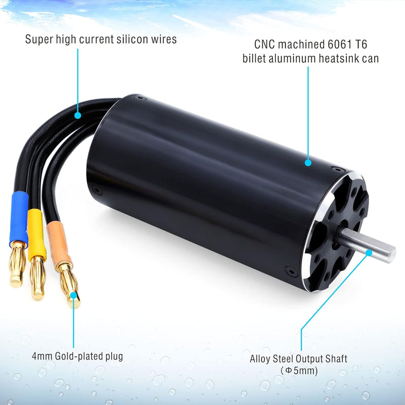 Load image into Gallery viewer, 3680 880KV Brushless RC Boat Motor Hobby Brushless Motor 4Pole Design Replacement Boat Parts (880kv)
