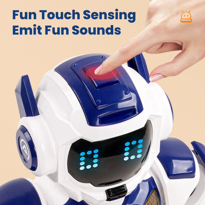 Load image into Gallery viewer, RC Robot Toy for Kids, Intelligent Mech Warrior Remote Control Robot with Manual Soft Bullet Launcher, Touch Sensing, Music &amp; LED Eyes, Interactive Walking &amp; Shooting Robot Gift
