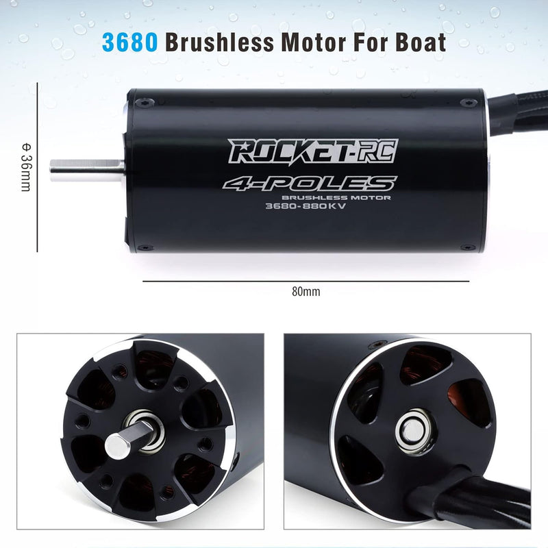 Load image into Gallery viewer, 3680 880KV Brushless RC Boat Motor Hobby Brushless Motor 4Pole Design Replacement Boat Parts (880kv)
