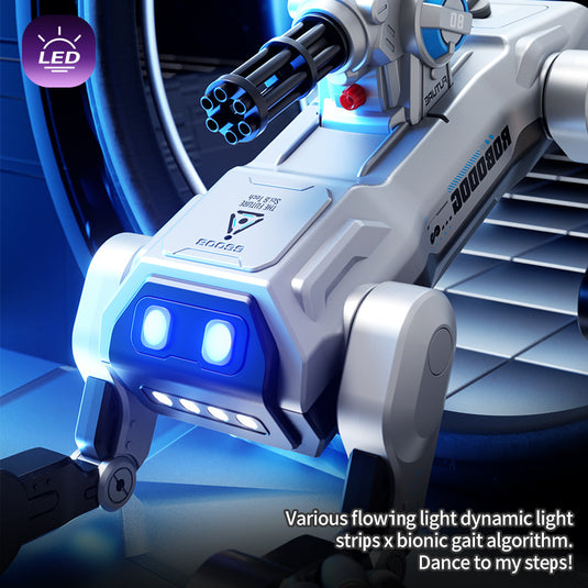 JJRC 8WD RC Robot Dog Toy, Programmable Mecha Dog with Remote Control, Touch Interaction, LED Lights & Music for Kids