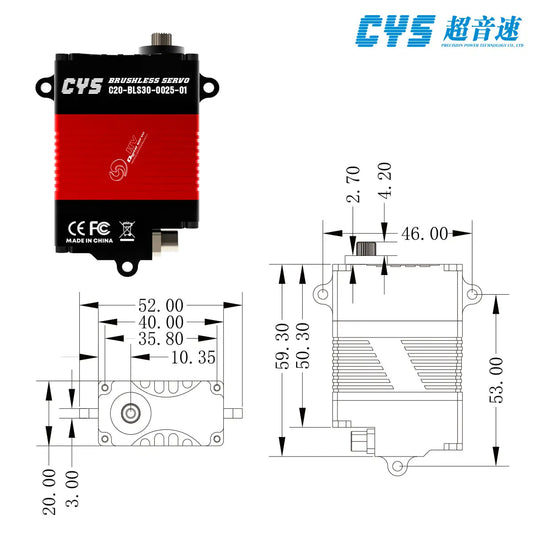 C20-BLS30-0025-01 25kg·cm Brushless Digital Servo, Full Metal Case, CAN Bus, Waterproof for Drones RC Parts & Accs, 1 Pack（Direct Factory Sale）
