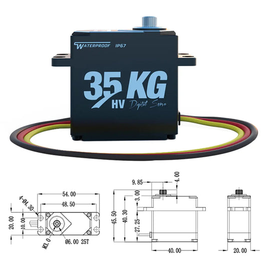 W0350 35kg High Voltage Full Metal Digital Servo with Steel Gear for RC Car,1 Pack（Direct Factory Sale）