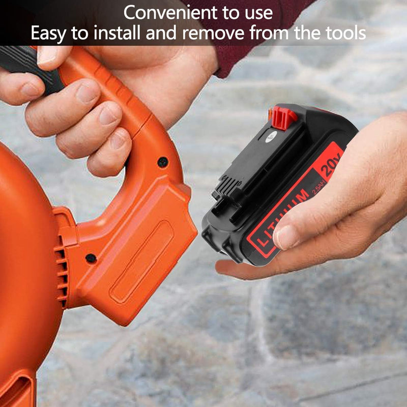 Load image into Gallery viewer, Black and Decker 20v Max 1.5Ah-6.0Ah  Lithium Battery Replacement For LBXR20 LB20 LBX20 LBX4020 Extended Run Time Cordless Power Tools Series，1Pack（Black&amp;Red）
