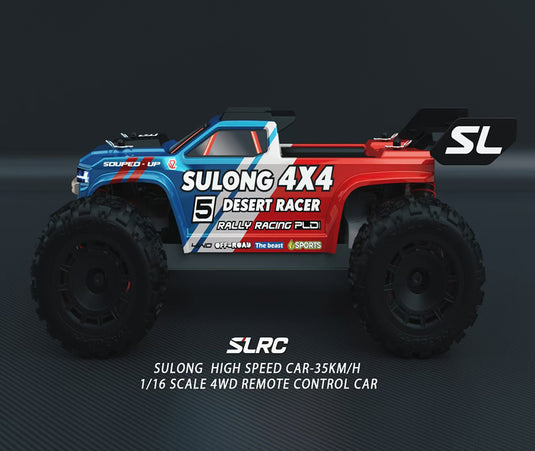 SULONG 1/16 Scale 4WD Hight Speed Remote Control Car With All-Metal Differential Gear, 35KM/H Top Speed, Variable Speed Control & Metal Shock Absorbers