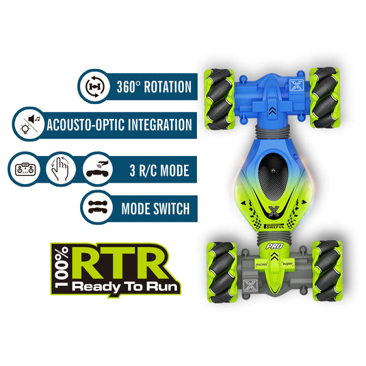 RC Stunt Car 360 Degree Rotation Acousto-Optic Integration 3 R/C Modes 100% RTR