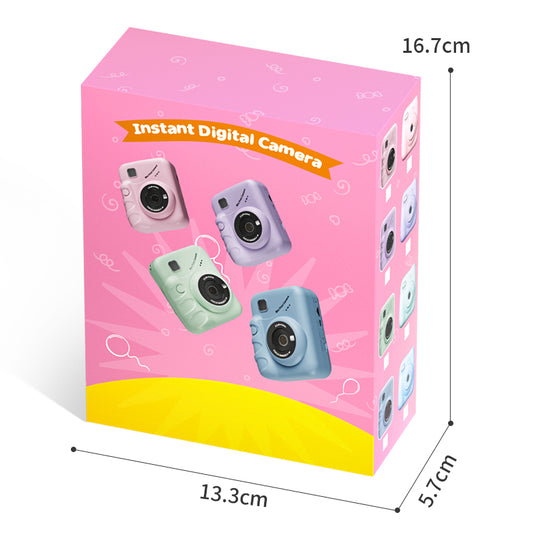 Instant Print Camera for Kids, 1080P HD Digital Video Camera with 10X Digital Zoom, 2.4-inch Screen, Portable MP3 Player, Zero Ink Thermal Paper, Creative DIY Birthday Gift for Boys and Girls