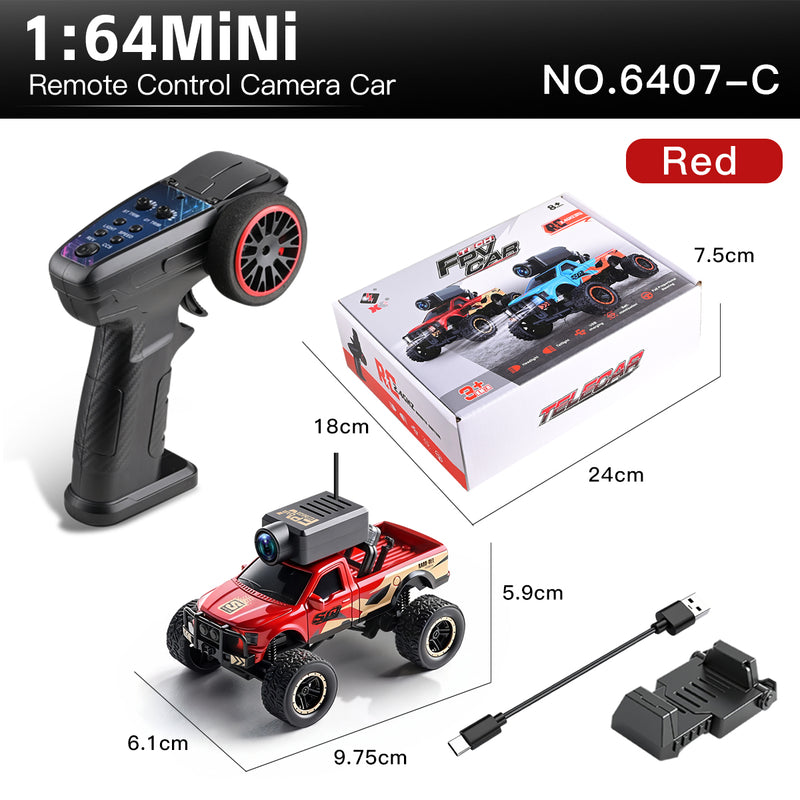 Load image into Gallery viewer, 1:64 Mini RC Off-Road Truck with FPV Camera, 4WD Pocket Remote Control Car, APP Control, 3-Speed Adjustable, All-Terrain Micro RC Vehicle
