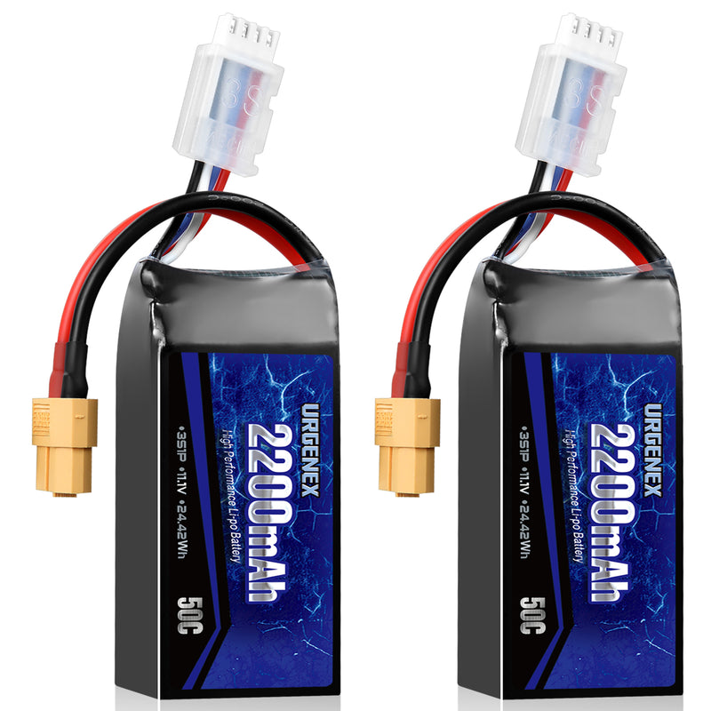 Load image into Gallery viewer, URGENEX 3S Lipo Battery 2200mAh 11.1V 50C High Discharge Rate RC Batteries with XT60 Connector Fit for RC Car Truggy, RC Airplane, FPV Drone, UAV Quadcopter, Helicopter and RC Boats Racing Models
