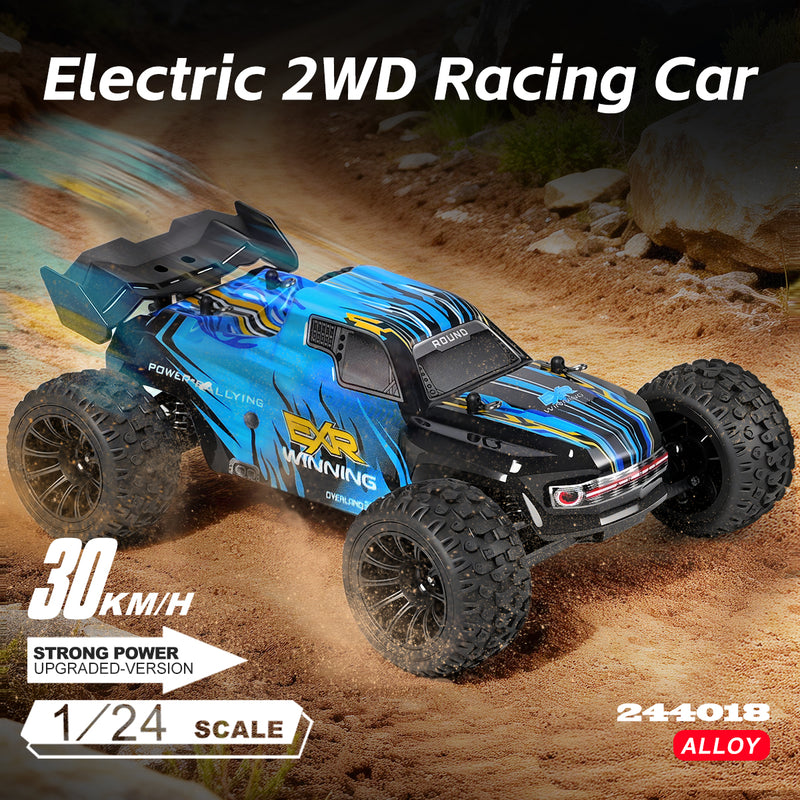 Load image into Gallery viewer, WL1/24 RC Racing Car, 30KM/H High Speed Remote Control Car, 2WD Off-Road Monster Truck with Gyroscope Stabilization, Metal Shock Absorbers, 3-Speed Switch, 2.4G Electric Toy Vehicle
