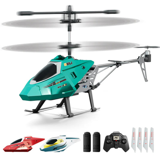 XK919X RC Helicopter, 2.4G 3.5CH Alloy Body Aircraft with Altitude Hold, 15 Mins Long Flight Time, One-Key Take-off/Landing & LED Lights, Durable Indoor Toy for Kids & Beginners