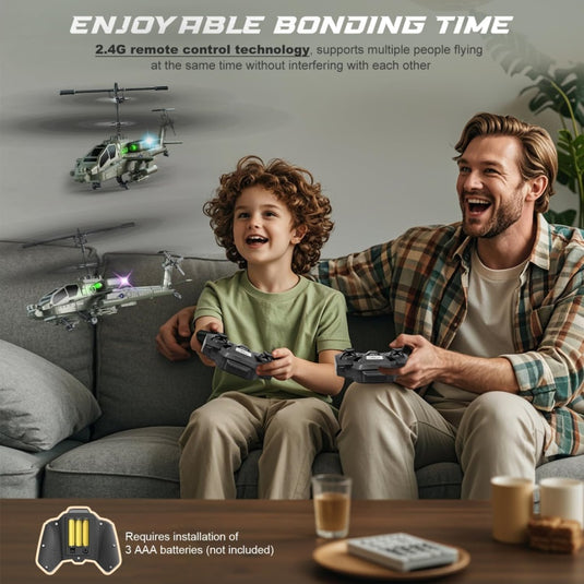 XK1 Apache RC Helicopter, 2.4G 3.5CH Military Chopper with Altitude Hold & One-Key Operation, Gyro Stabilized Remote Control Toy for Kids and Adults