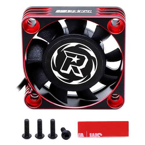 Hobby 40mm 16000RPM RC Car Motor Cooling Fan - Heatsink for 1/8 & 1/10 Brushless Motors - Silver & Black
