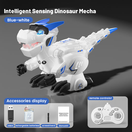 Smart RC Dinosaur Robot for Kids - Intelligent Sensing Mecha T-Rex with Gesture Control, Touch Interaction, Voice Recording, Interactive STEM Toy Gift for Boys & Girls