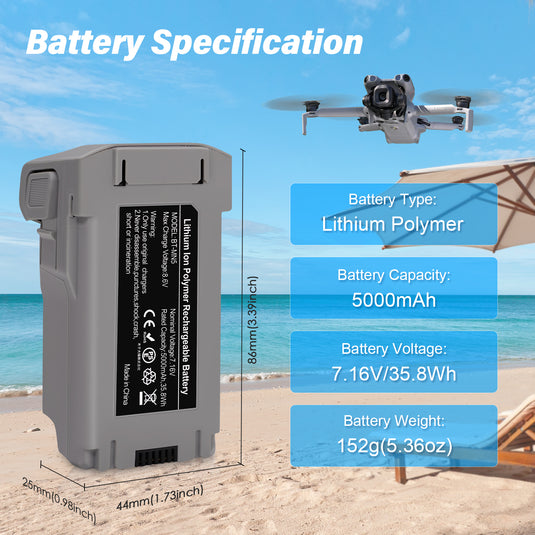 Mini 5 Pro Intelligent Flight Battery 7.16V 5000mAh High Capacity Replacement Battery Compatible with DJI Mini 5 Pro Up to 47 Mins Flight Time