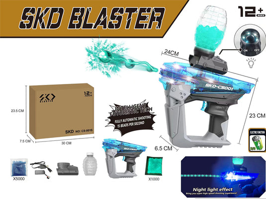 SKD CS001S Luminous Gel Ball Blaster with 5000PCS Water Gel Beads and 1000PCS Water Luminous Beads