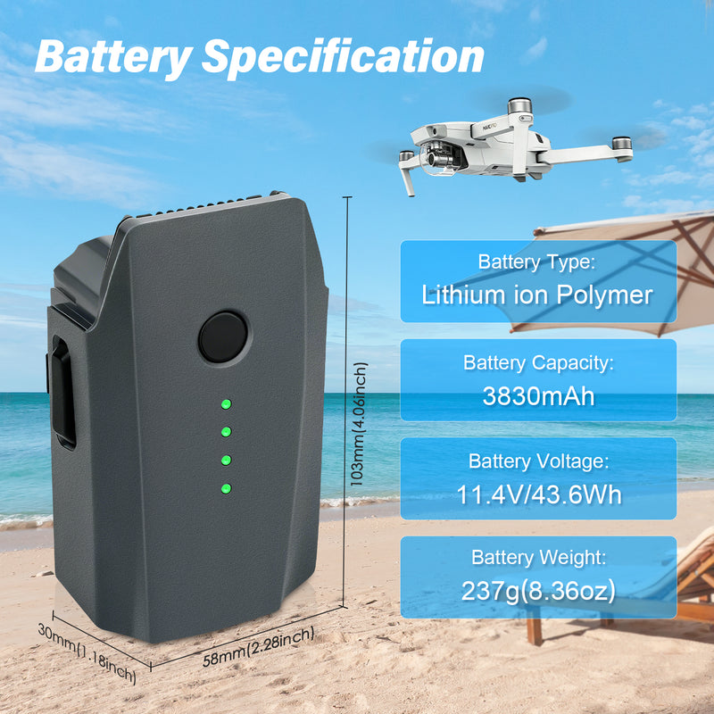 Load image into Gallery viewer, Mavic Pro Intelligent Flight Battery 11.4V 3830mAh High Capacity Replacement Battery Compatible with DJI Mavic Pro/ Mavic Pro Platinum/ Mavic Pro Alpine White Drone Up to 30Mins Flight Time
